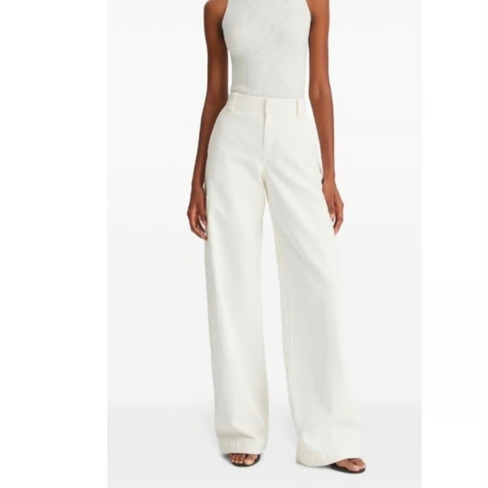Vince Womens White Utility Wide Leg Pants Jeans Size 6 NWT $365 Minimalist